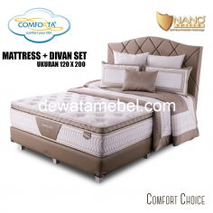 Mattress + Bed Frame Set Size 120 - Comforta Comfort Choice 120 / Light Brown FREE Mattress Protector